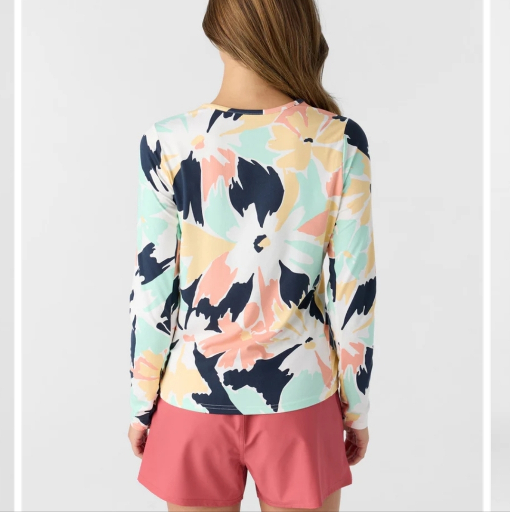 4/$15 SALE Hang Ten | UV Protection 50+ Floral Long Sleeve Women's Top Med New - Picture 2 of 6